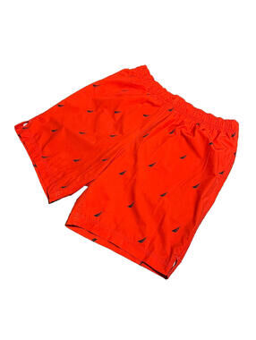 All Over Print Nautica Dry Swim Trunks Men's Large Orange Mesh Lined Drawstring